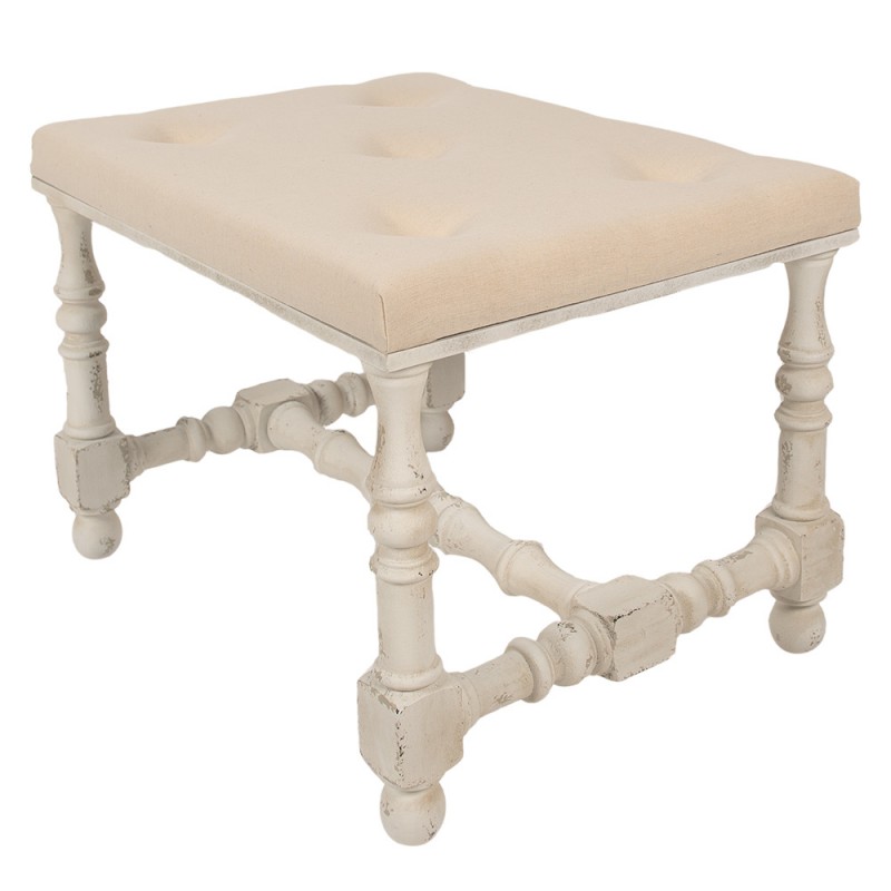 Clayre & Eef 5H0666 Hocker 62x47x46 Cm Beige Hout Poef