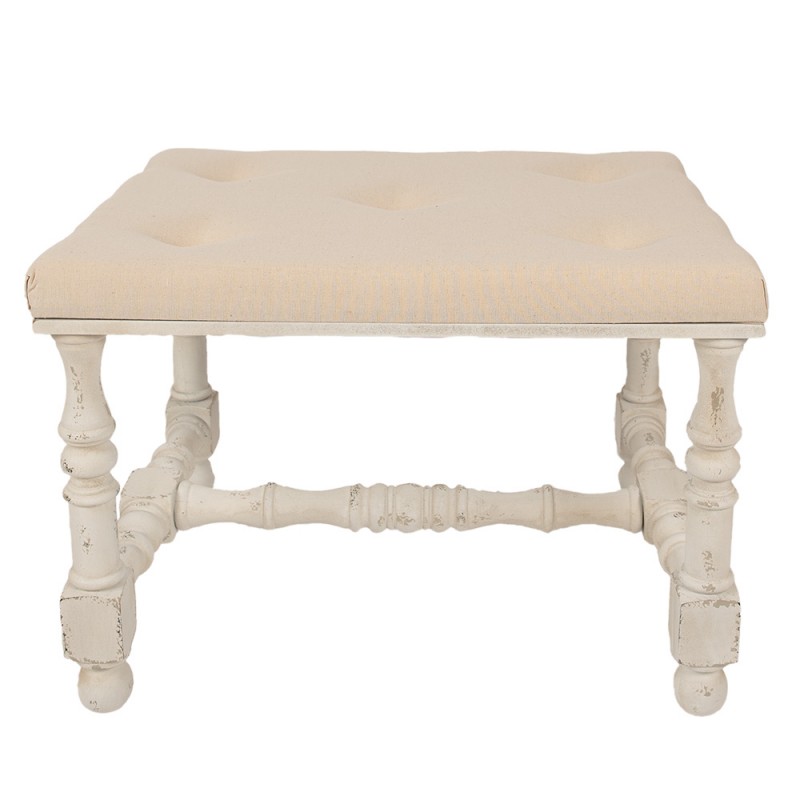 clayre & eef 5H0666 Hocker 62x47x46 cm Beige Hout Poef