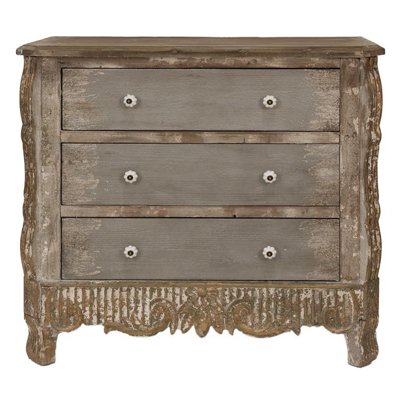 clayre & eef 5H0677 Dressoir 92x40x86 cm Bruin Beige Hout Ladekast