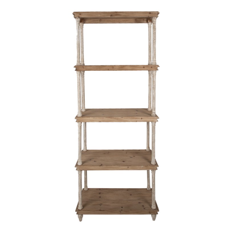 Clayre & Eef 5H0679 Boekenkast 80x40x210 Cm Bruin Hout