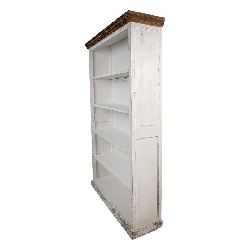 Clayre & Eef 5H0708W Boekenkast 120x36x195 Cm Wit Hout Kast