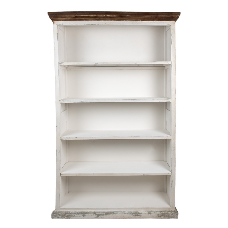 clayre & eef 5H0708W Boekenkast 120x36x195 cm Wit Hout Kast clayre & eef 5H0708W Boekenkast 120x36x195 cm Wit Hout Kast