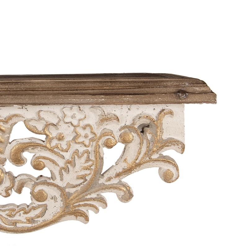 Clayre & Eef 5H0713 Wandplank 70x18x22 / 60x14x19 Cm Wit Hout