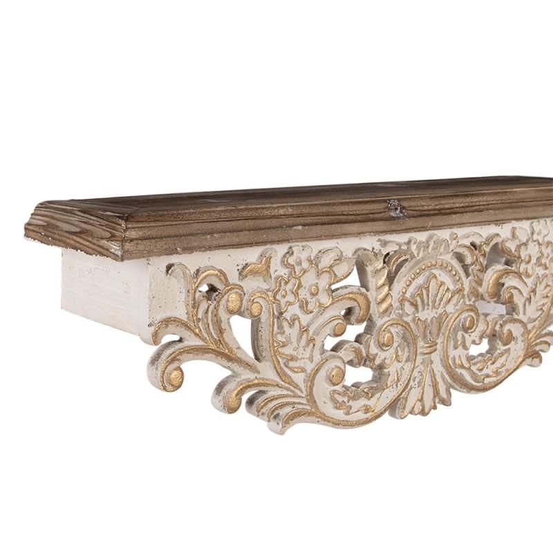 Clayre & Eef 5H0713 Wandplank 70x18x22 / 60x14x19 Cm Wit Hout