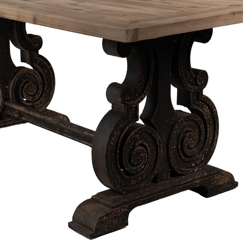 Clayre & Eef 5H0715 Eettafel 180x90x78 Cm Bruin Zwart Hout