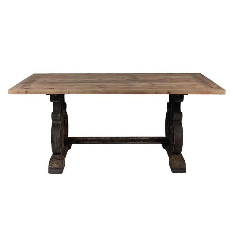 clayre & eef 5H0715 Eettafel 180x90x78 cm Bruin Zwart Hout