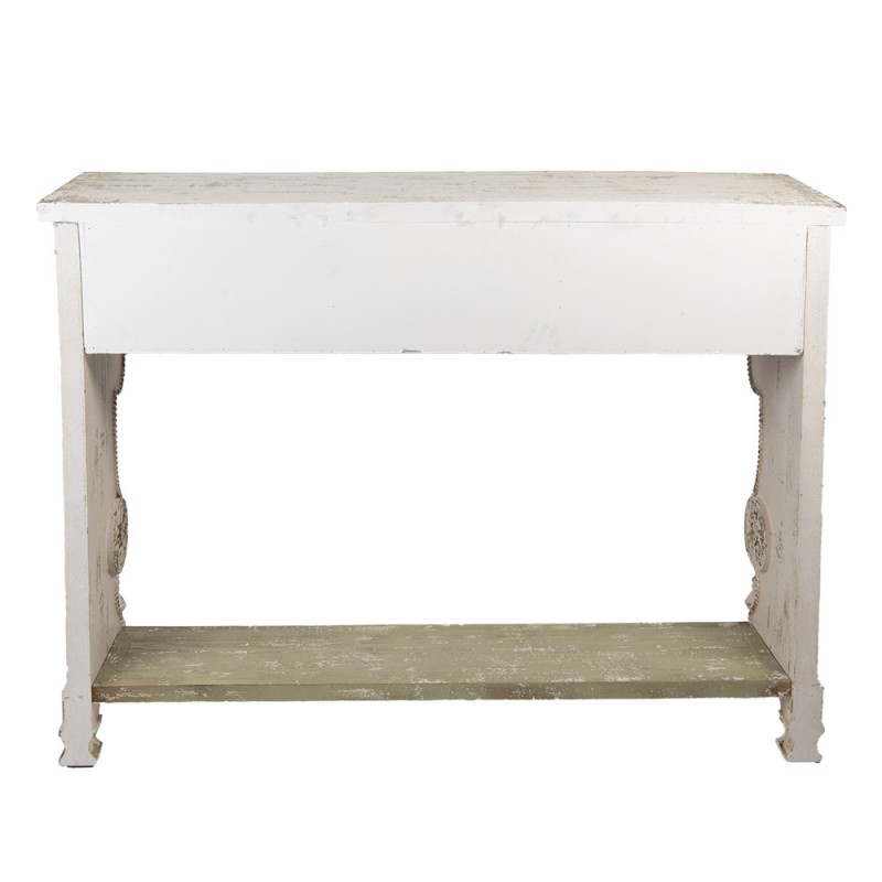 Clayre & Eef 5H0735 Sidetable 129x36x99 Cm Wit Groen Hout