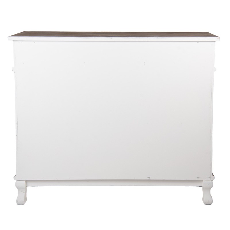 Clayre & Eef 5H0736 Dressoir 126x40x112 Cm Wit Bruin Hout