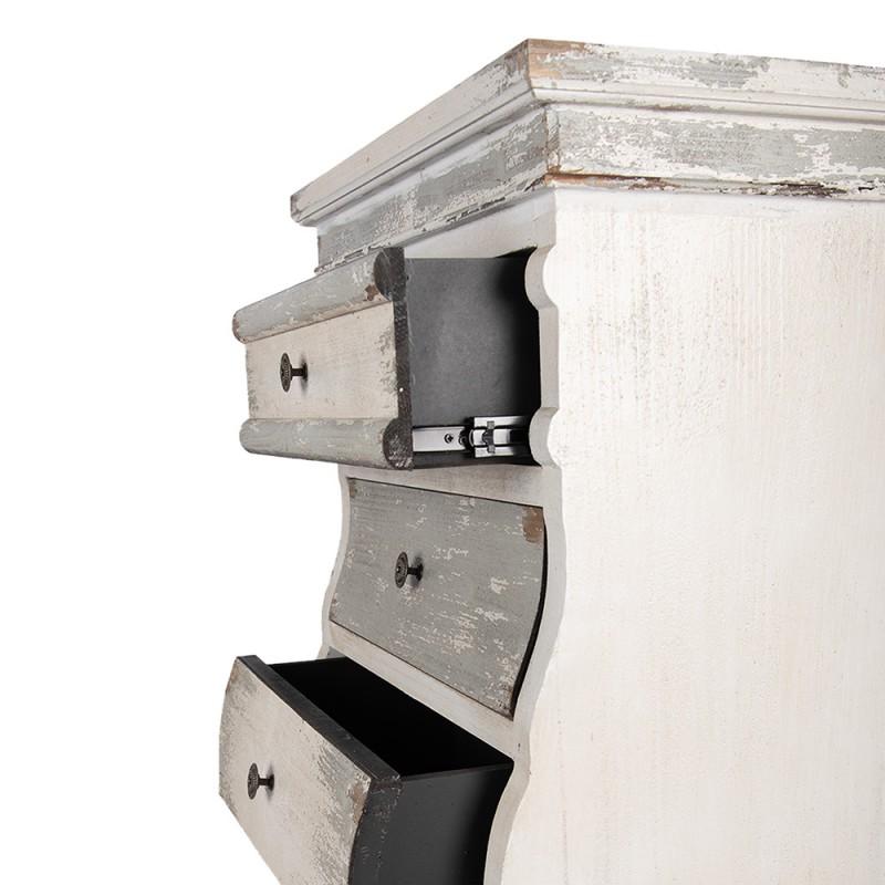 Clayre & Eef 5H0737 Ladekast 56x43x145 Cm Wit Grijs Hout