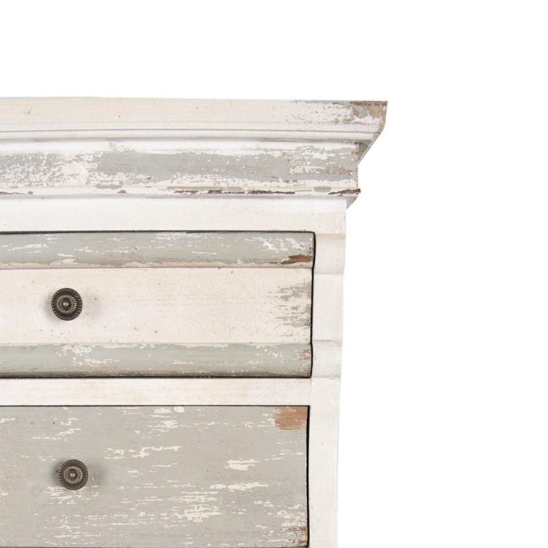 Clayre & Eef 5H0737 Ladekast 56x43x145 Cm Wit Grijs Hout