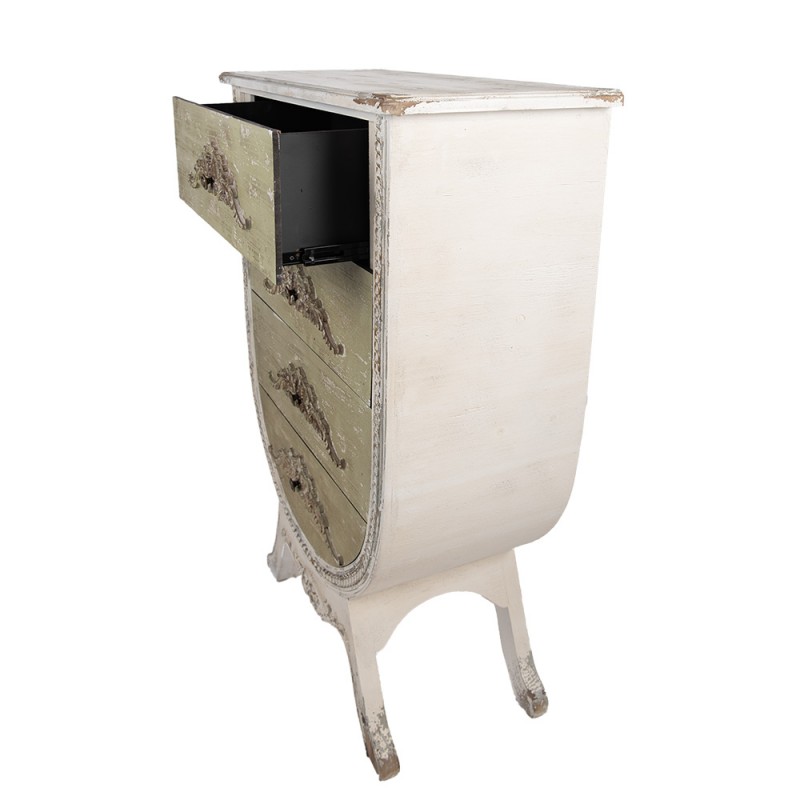 Clayre & Eef 5H0738 Ladekast 81x36x113 Cm Wit Groen Hout