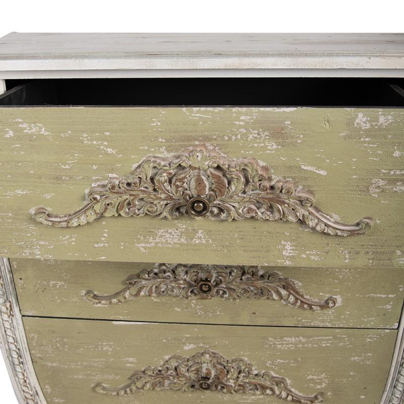 Clayre & Eef 5H0738 Ladekast 81x36x113 Cm Wit Groen Hout