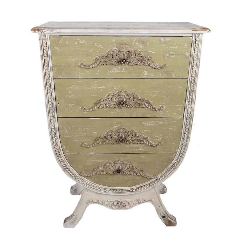 clayre & eef 5H0738 Ladekast 81x36x113 cm Wit Groen Hout