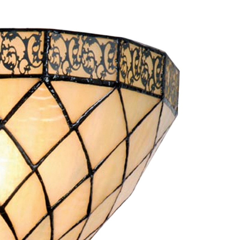 Clayre & Eef 5LL-1138 Wandlamp Tiffany 30x15x20 Cm Beige Bruin Metaal Muurlamp