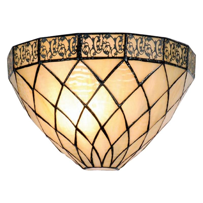 clayre & eef 5LL-1138 Wandlamp Tiffany 30x15x20 cm Beige Bruin Metaal Muurlamp
