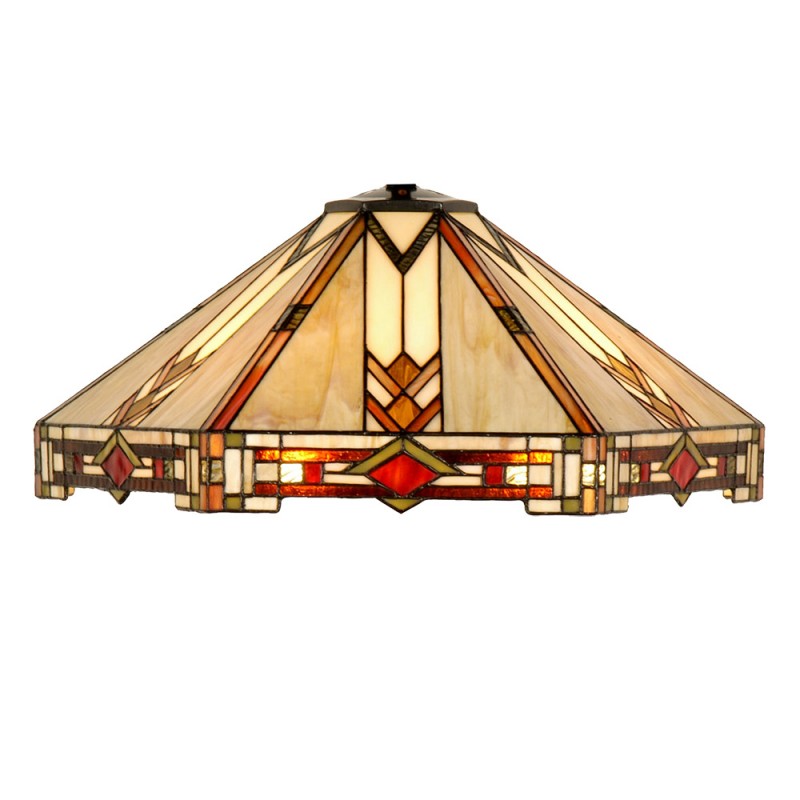 clayre & eef 5LL-5597 Lampenkap Tiffany Ø 50x25 cm Beige Glas