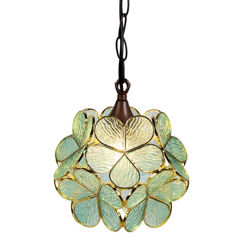 clayre & eef 5LL-6094 Hanglamp Tiffany 21x21x17/90 cm Groen Glas Hanglamp Eettafel