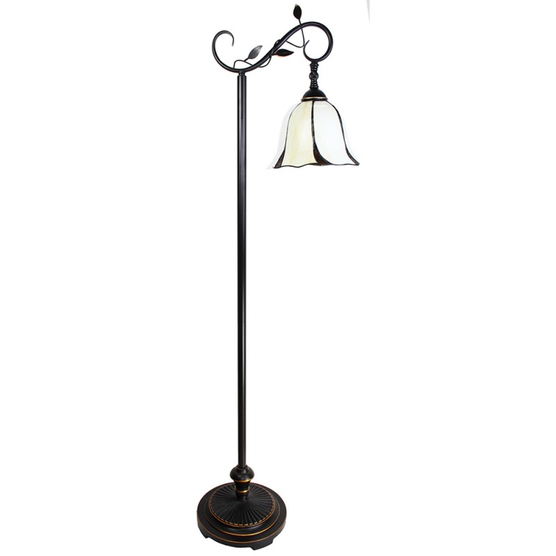 Clayre & Eef 5LL-6240 Tiffany Vloerlamp 152 Cm Wit Bruin Polyresin Staande Lamp