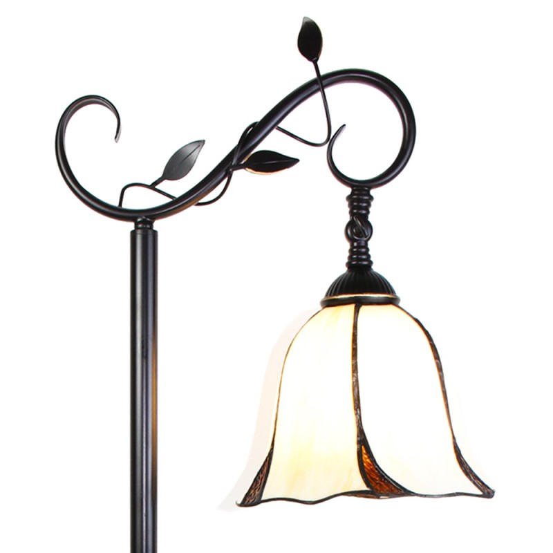 Clayre & Eef 5LL-6240 Tiffany Vloerlamp 152 Cm Wit Bruin Polyresin Staande Lamp