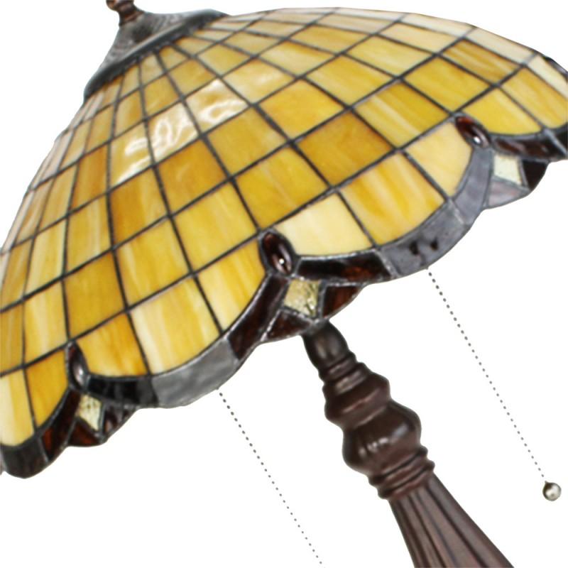 Clayre & Eef 5LL-6289 Tiffany Tafellamp Ø 41x57 Cm Geel Glas Tiffany Bureaulamp