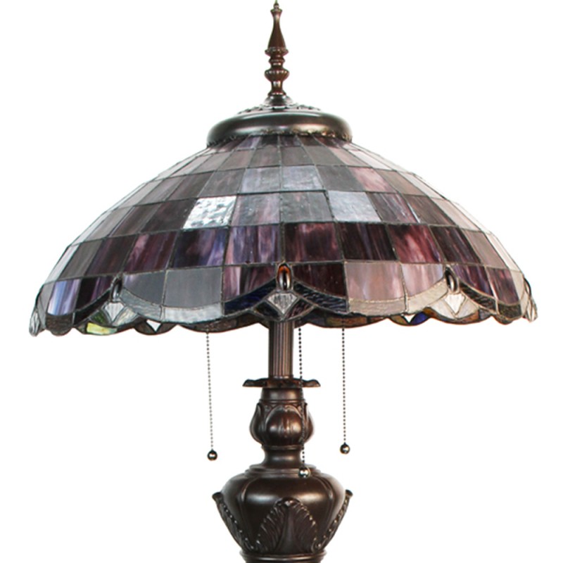 Clayre & Eef 5LL-6291 Tiffany Vloerlamp 166 Cm Rood Glas Staande Lamp