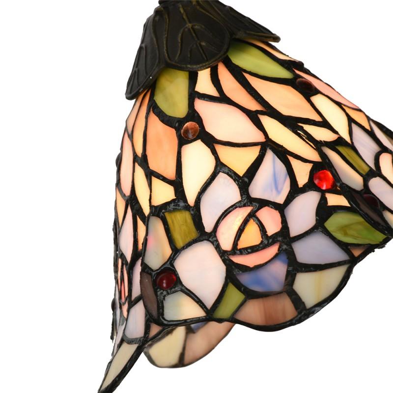 Clayre & Eef 5LL-6311 Tiffany Tafellamp 48 Cm Roze Glas Tiffany Bureaulamp