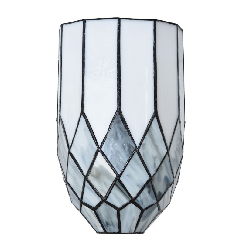 Clayre & Eef 5LL-6333 Wandlamp Tiffany 18x27 Cm Grijs Glas Tiffany Lampen