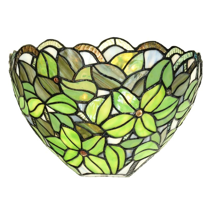Clayre & Eef 5LL-6342 Wandlamp Tiffany 30x15x18 Cm Groen Glas Tiffany Lampen