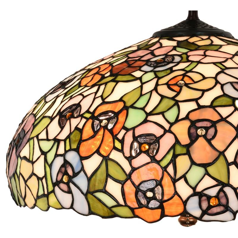 Clayre & Eef 5LL-6350 Tiffany Tafellamp Ø 46x72 Cm Groen Glas Tiffany Bureaulamp