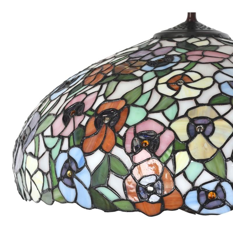 Clayre & Eef 5LL-6350 Tiffany Tafellamp Ø 46x72 Cm Groen Glas Tiffany Bureaulamp