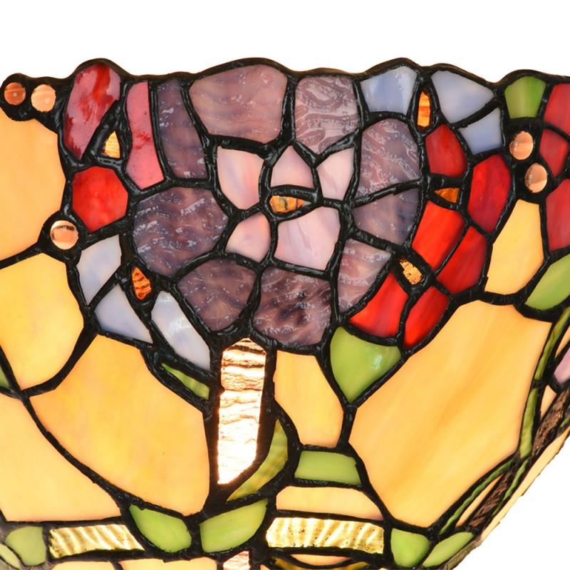 Clayre & Eef 5LL-6357 Wandlamp Tiffany 30x15x18 Cm Groen Beige Glas Tiffany Lampen