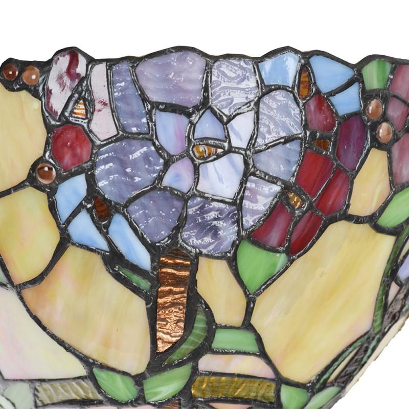 Clayre & Eef 5LL-6357 Wandlamp Tiffany 30x15x18 Cm Groen Beige Glas Tiffany Lampen