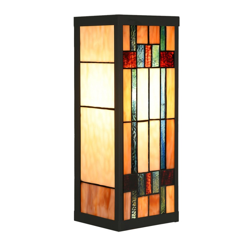 clayre & eef 5LL-6362 Wandlamp Tiffany 14x16x40 cm Beige Glas