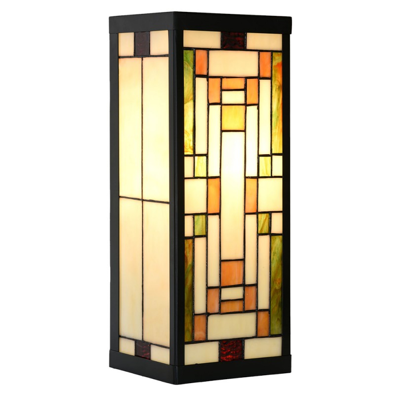 clayre & eef 5LL-6363 Wandlamp Tiffany 14x16x40 cm Beige Glas