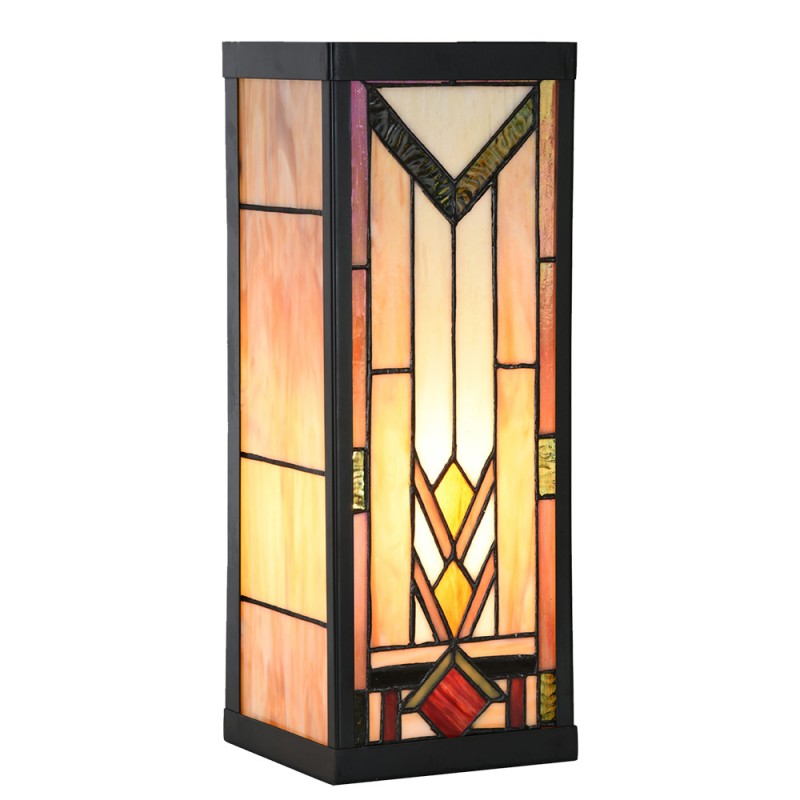 clayre & eef 5LL-6364 Wandlamp Tiffany 14x16x40 cm Beige Glas