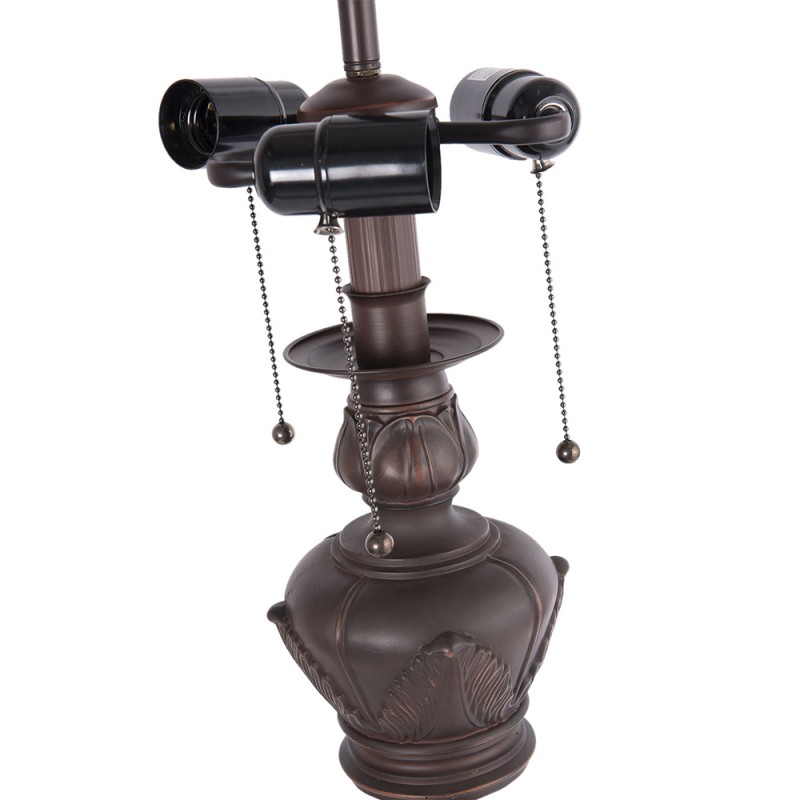 Clayre & Eef 5LL-9459 Lampenvoet Vloerlamp Tiffany Ø 31x164 Cm Bruin Metaal Lampvoet