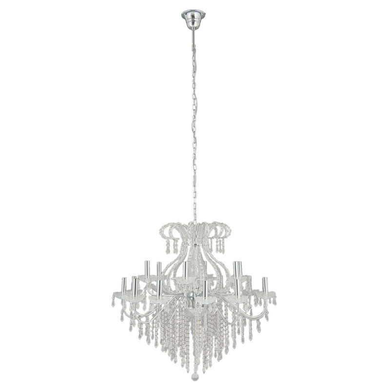 Clayre & Eef 5LL-CR111 Kroonluchter Ø 85x71 Cm Zilverkleurig IJzer Hanglamp