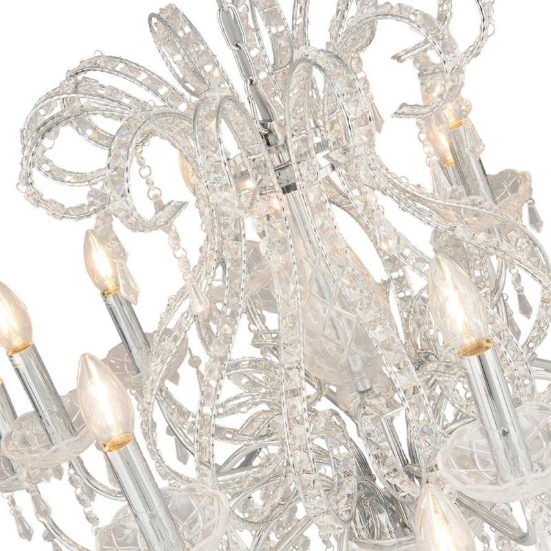 Clayre & Eef 5LL-CR111 Kroonluchter Ø 85x71 Cm Zilverkleurig IJzer Hanglamp