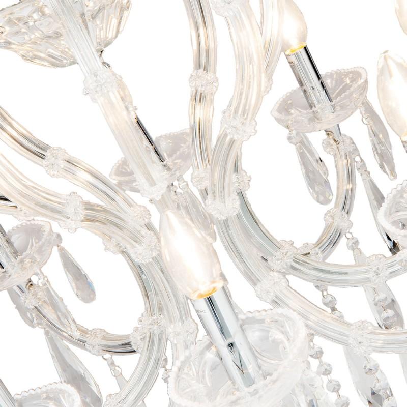 Clayre & Eef 5LL-CR126 Kroonluchter Ø 70x78/200 Cm Wit Metaal Hanglamp