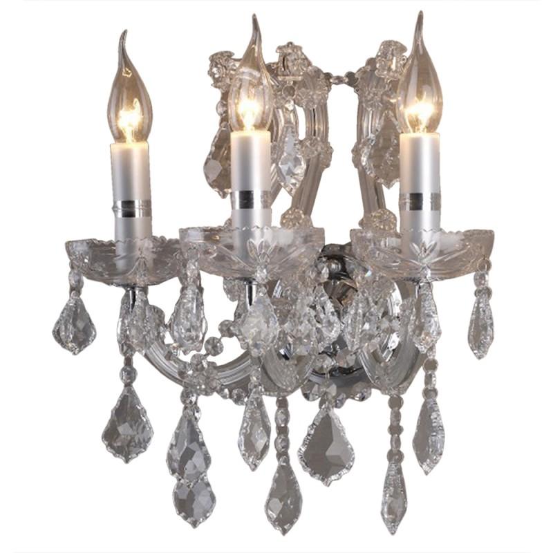 Clayre & Eef 5LL-CR132 Wandlamp 35x21x40 Cm Transparant IJzer Muurlamp