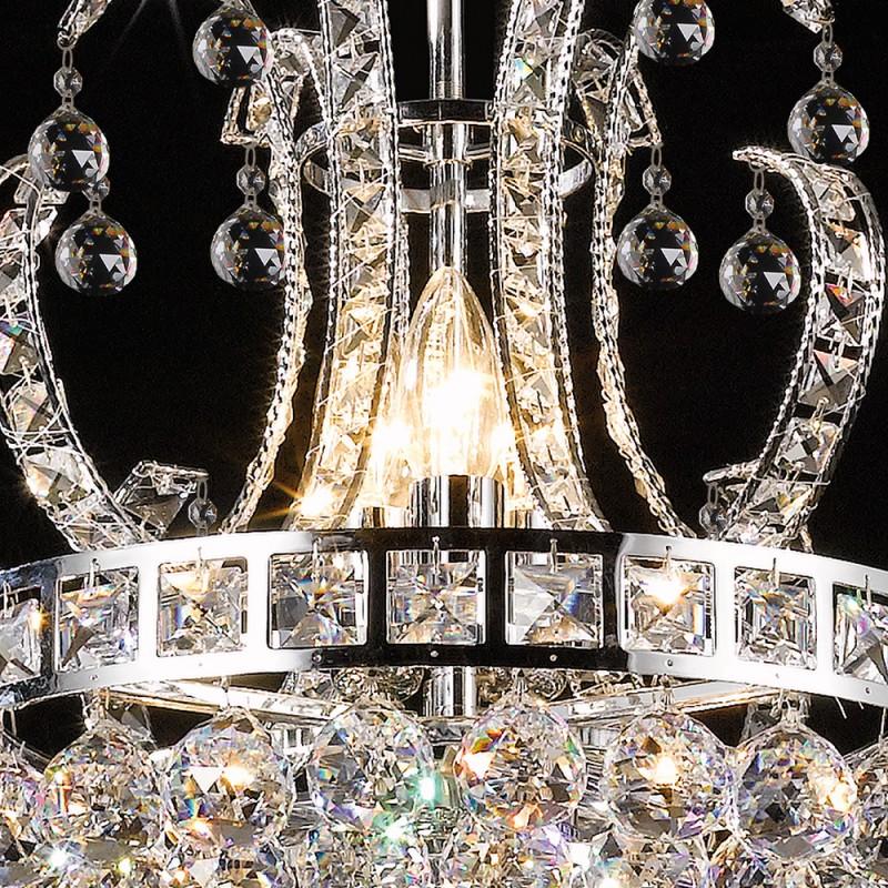 Clayre & Eef 5LL-CR34 Kroonluchter Ø 50x43/168 Cm Zilverkleurig IJzer Hanglamp