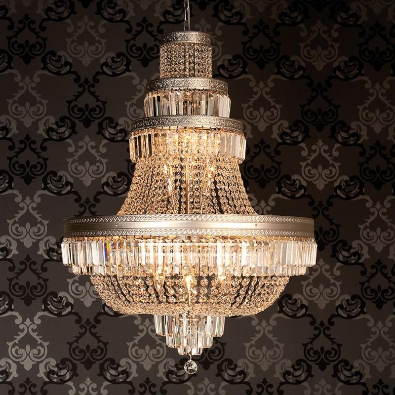 Clayre & Eef 5LL-CR35 Kroonluchter Ø 80x105/220 Cm Goudkleurig IJzer Hanglamp