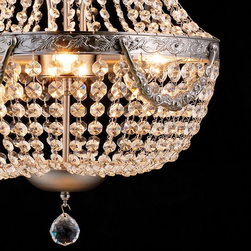 Clayre & Eef 5LL-CR49 Kroonluchter Ø 40x64/184 Cm Zilverkleurig IJzer Hanglamp