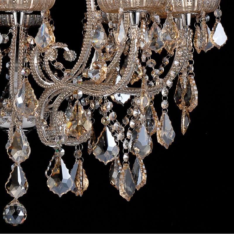 Clayre & Eef 5LL-CR75 Kroonluchter Ø 71x80 Cm Transparant IJzer Hanglamp