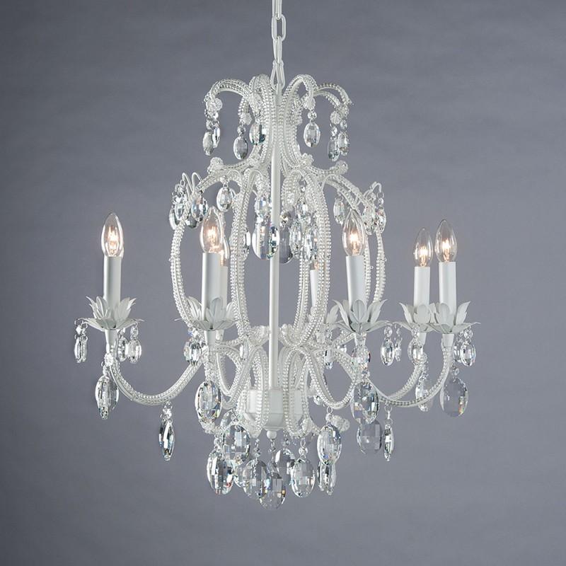 Clayre & Eef 5LL-CR94 Kroonluchter Ø 70x70 Cm Transparant IJzer Hanglamp