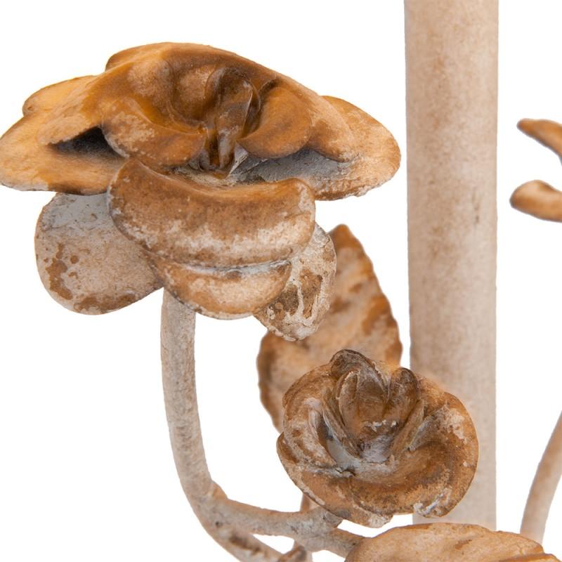 Clayre & Eef 5LMC0001 Tafellamp Ø 33x79 Cm Wit IJzer Bladeren Rond Bureaulamp