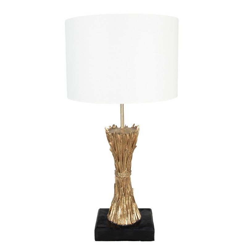 Clayre & Eef 5LMC0018 Tafellamp Ø 30x60 Cm Goudkleurig Polyresin Bureaulamp