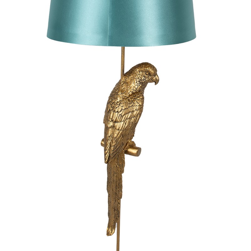 Clayre & Eef 5LMC0022 Vloerlamp Papegaai Ø 40x120 Cm Goudkleurig Polyresin Staande Lamp