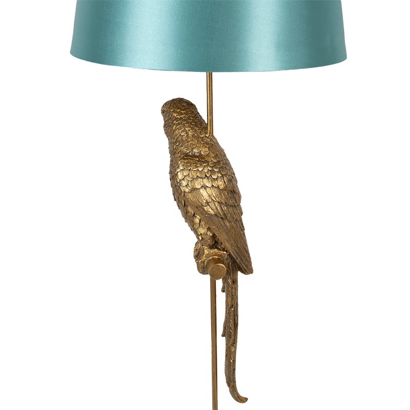 Clayre & Eef 5LMC0022 Vloerlamp Papegaai Ø 40x120 Cm Goudkleurig Polyresin Staande Lamp