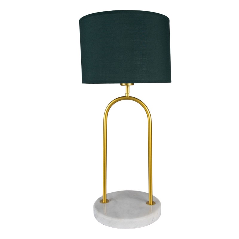 Clayre & Eef 5LMC0028 Bureaulamp Ø 28x62 Cm Groen Goudkleurig IJzer Tafellamp